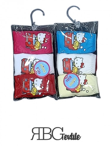 RBG Textile - Lot De 3 Slip Fillette Imprime Mimo Coton - Tunisie Textile Meilleur Prix
