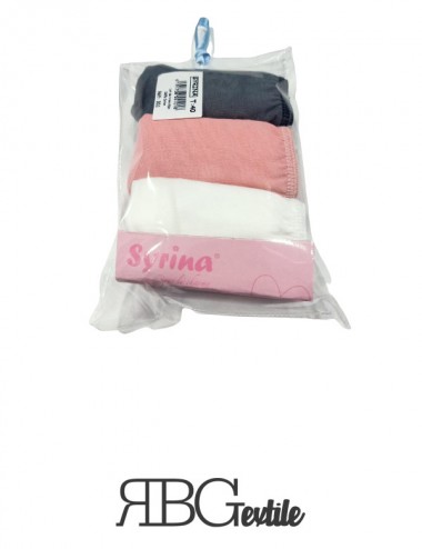 RBG Textile - 3 Slip Femme Uni Syrina Coton - Tunisie Textile Meilleur Prix