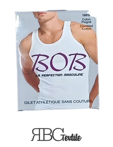 RBG Textile - Débardeurs BOB Homme - Coton NOIR - Tunisie Textile Meilleur Prix